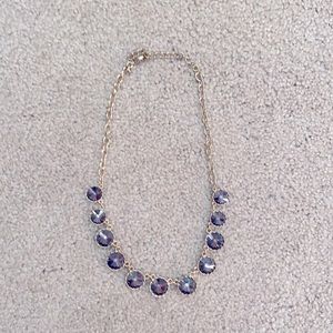 Gold Necklace with Pewter colored stones